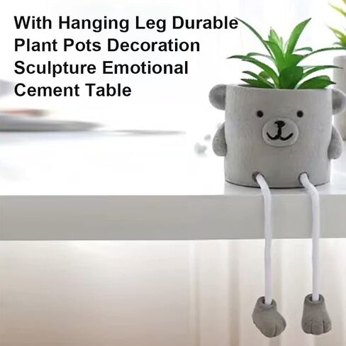 Artificial Succulents in Pots with Hanging Leg, Cute Fake Mini Faux Decor for Home, Office, and Shelf (Smiley Face Design) in Saudi Arabia
