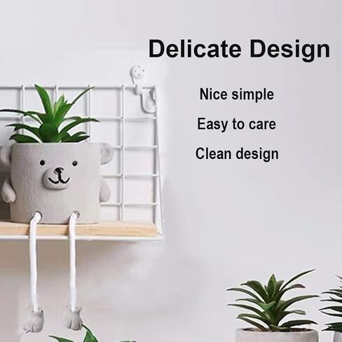 Artificial Succulents in Pots with Hanging Leg, Cute Fake Mini Faux Decor for Home, Office, and Shelf (Smiley Face Design) in Saudi Arabia