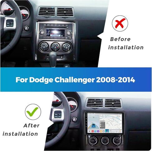MekeDetech Android Car Stereo لـ Dodge Challenger 2008 2009 2010 2011 2012 2014 Unit Head ، 1280 * 720 ترقية شاشة تعمل باللمس مع 4G LTE Wireless Carplay/Android Auto ، 8 Core 2+32g ، Black in Kuwait
