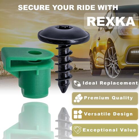 Rexka 10 Sets Bumper Cover Nut Screw Kits for Audi A3 A4 A5 A6 A7 Q3 Q4 Q5 Q7 Q8 S3 S4 S5 S6 S7 TT - WHT006099 N90974701 - Audi T25 Torx Screws Nylon Nuts Kit in Saudi Arabia