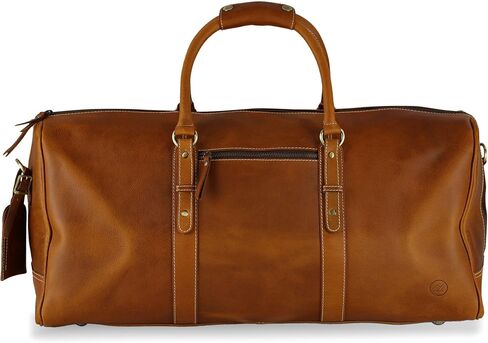 Premium Full-Grain Leather Duffle Bag for Men & Women | 20-Inch Handcrafted TSA Approved Carry-On Weekender Travel Bag with Multiple Pockets & Compartments by Northridge Leather (Antique Brown) in Saudi Arabia