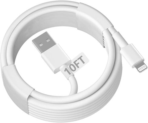 Car Carplay Cable, 3.3FT Car Charger Cord, USB A to Lightning Cable Compatible for Apple iPhone 14 13 12 11 Pro Max XR XS X 8 7 6 Plus SE iPad, One Pack,White, Car Charging Cable in Saudi Arabia