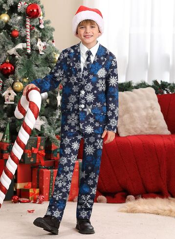 Christmas Boys Ugly 3 Piece Suits with Jacket, Pants & Tie 5-14 Years in Kuwait