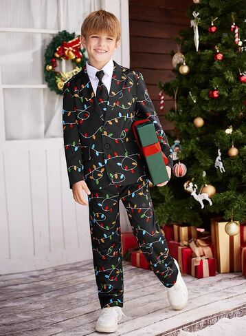 Christmas Boys Ugly 3 Piece Suits with Jacket, Pants & Tie 5-14 Years in Kuwait