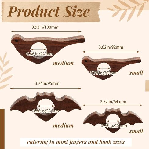 Honoson 4 Pcs Cat Dog Thumb Book Page Holder Walnut Wood Book Thumb Holder for Reading 2 Sizes Ideal Bookworm Gifts for Women Men Reading Accessories Literature Gifts in Saudi Arabia