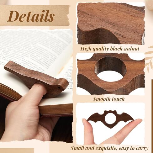 Honoson 4 Pcs Cat Dog Thumb Book Page Holder Walnut Wood Book Thumb Holder for Reading 2 Sizes Ideal Bookworm Gifts for Women Men Reading Accessories Literature Gifts in Saudi Arabia
