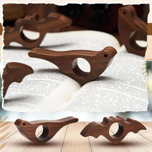 Honoson 4 Pcs Cat Dog Thumb Book Page Holder Walnut Wood Book Thumb Holder for Reading 2 Sizes Ideal Bookworm Gifts for Women Men Reading Accessories Literature Gifts in Saudi Arabia