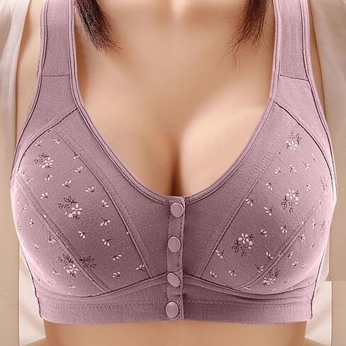Daisy Bras for Older Women Comfort Soft Breathable Bra Wireless Front Closure Bras No Underwire Senior Snap Closing in Saudi Arabia