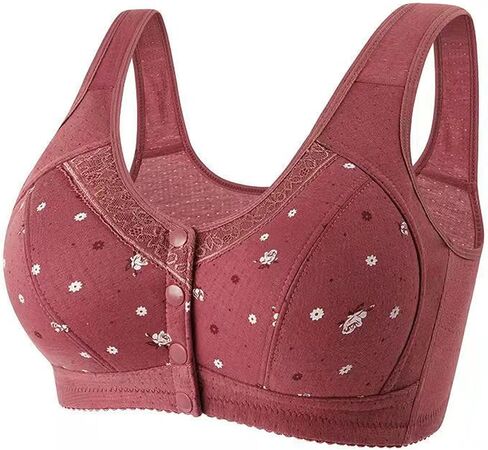 Daisy Bras for Older Women Comfort Soft Breathable Bra Wireless Front Closure Bras No Underwire Senior Snap Closing in Saudi Arabia