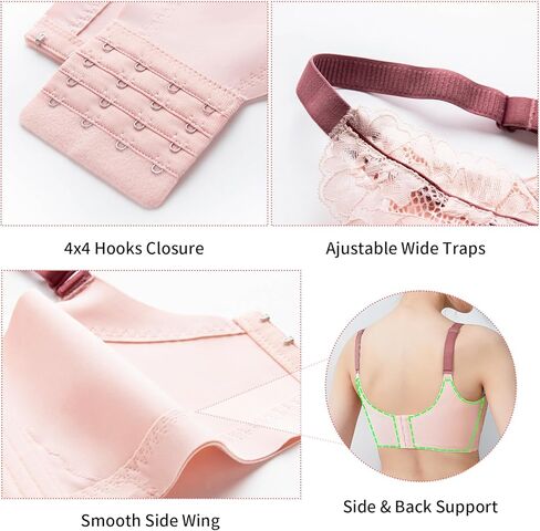 Baetty Bras for Women No Underwire Unpadded Full Coverage Bras for Women Bra Wireless Bra 4548 in Kuwait