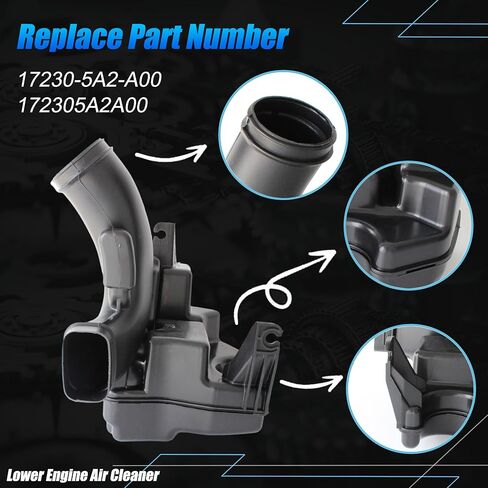 17230-5A2-A00 Lower Engine Air Cleaner Intake Hose Fit 2013-2017 for Honda Accord 2.4L 3.5L#OE 172305A2A00 Air Filter Intake Housing Box Resonator Chamber Assembly in Saudi Arabia