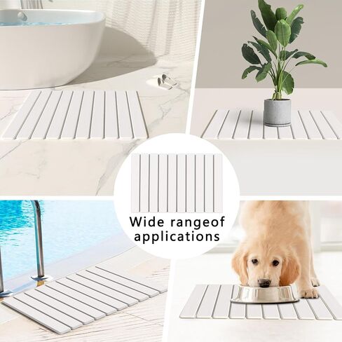 Foldable Stone Bath Mat 60x39cm | Quick-Dry Diatomaceous Earth Bath Rug with PVC Anti-Slip Base | Bathroom, Kitchen, Pet-Friendly Water Absorbent Mat in Kuwait