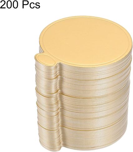 uxcell 200pcs Mini Cake Boards, Mousse Cake Cardboards Round Cake Bases Plates Cupcake Dessert Displays Base Tray for Cupcakes, Cakes, Pastries Base - Grease Proof (Black) in Kuwait