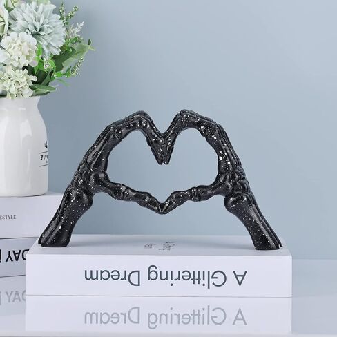 DOVDOV Hand Bone Hand Heart Statue - White Home Decorations, Halloween Table Decor, Scary Finger Sculpture in Saudi Arabia