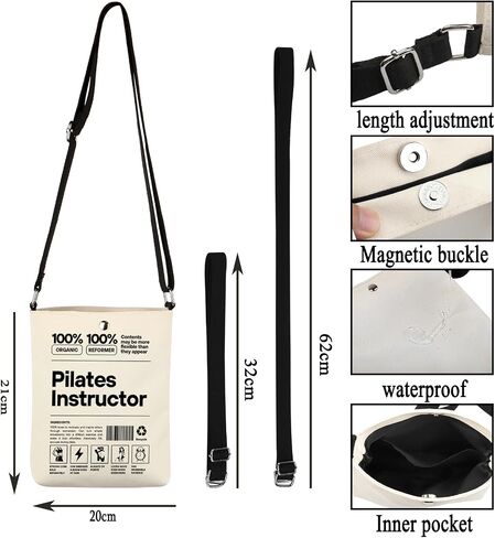 G2TUP Pilates Lover Bag - هدية مدرب بيلاتيس ، حقيبة يد ، تقدير ميرش in Saudi Arabia