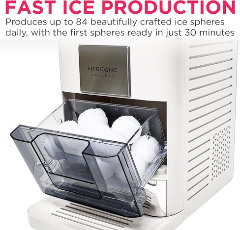 Frigidaire ، Countertop Artisanal Sphere Ache Machine ، نافذة شفافة ، صانع الجليد الذواقة ، 84 كرة في اليوم ، آلة صنع الثلج الذاتية للتنظيف الذاتي (كريم) in Kuwait