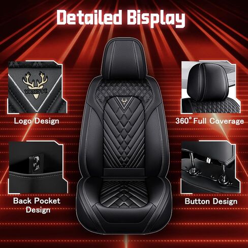 Car Seat Covers for Ford Excursion 2000-2005,Compatible Airbag Non-Slip Waterproof Seat Cover,Sports Fashion Leather Seat Cover(2-Seater with Pillows, Black Gray) in Kuwait