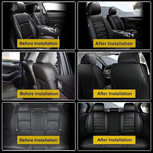 غطاء مقعد سيارة Aomsazto مناسب ل Toyota Highlander 2008-2025 ماء مقعد مقعد للسيارة مقعد مقعد من المقعد الخلفي الأمامي (5 مقاعد أسود) in Saudi Arabia
