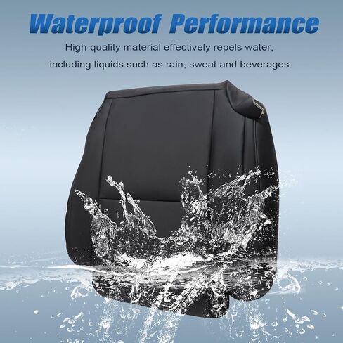 SecosAutoparts Graphite Gray Leather Driver & Passenger Side Bottom Replacement Seat Covers Compatible with Toyota Tundra Sequoia Based SR5 Limited 2007 2008 2009 2010 2011 2012 2013 in Kuwait