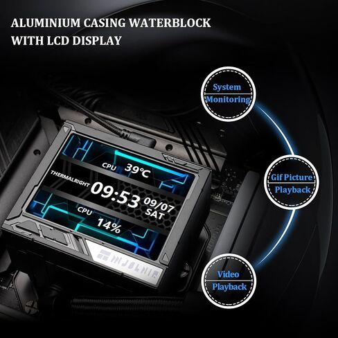 Mjolnir Vision 360 Argb White Cpu Water Cooler ، 3 PWM Fans System Water Water مع 2000PRM ، لـ AM4/AM5 و Intel LGA1851/1700 ، شاشة LCD القابلة للفصل المغناطيسية بدقة 320 * 240 in Kuwait