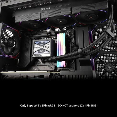 Mjolnir Vision 360 Argb White Cpu Water Cooler ، 3 PWM Fans System Water Water مع 2000PRM ، لـ AM4/AM5 و Intel LGA1851/1700 ، شاشة LCD القابلة للفصل المغناطيسية بدقة 320 * 240 in Kuwait