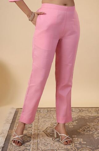 Janasya Indian Women's Kurta Kurti Set for Women Cotton Straight Dark Green Yoke Embroidery Calf Length Kurta Kurti Set in Kuwait