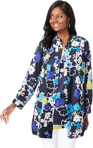 جيسيكا لندن للسيدات بالإضافة إلى حجم Georgette Button Button Tunic in Kuwait