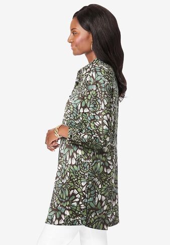 جيسيكا لندن للسيدات بالإضافة إلى حجم Georgette Button Button Tunic in Kuwait