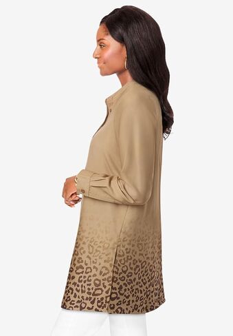 جيسيكا لندن للسيدات بالإضافة إلى حجم Georgette Button Button Tunic in Kuwait