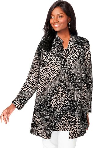 جيسيكا لندن للسيدات بالإضافة إلى حجم Georgette Button Button Tunic in Kuwait