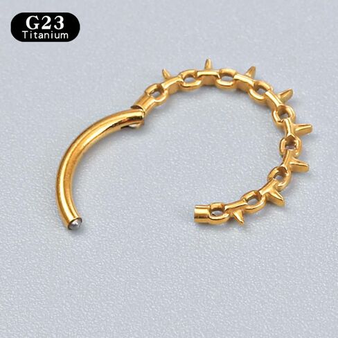 1pc Titanium Nose Rings Hoop 16G Multi-pointed Nose Ring Diameter 8mm/10mm Cartilage Helix Daith Rook Earring Hinged ASTM F136 Septum rings Segment Ring Clicker Piercing Silver-Gold-Black in Kuwait