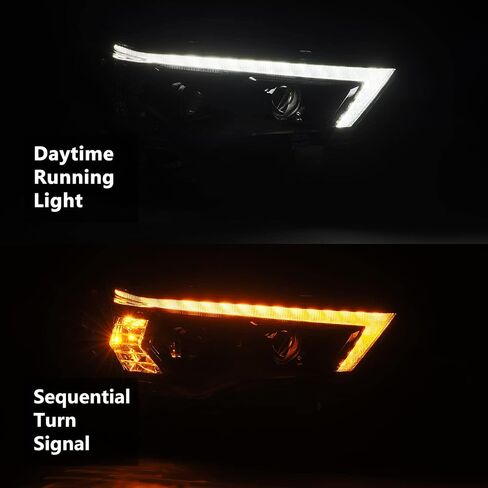 Alpharex [G2 Pro-Series] Alpha-Black for 14-20 4runner Switchback DRL/Sequential LED Tube مصابيح الأمامية المزدوجة in Kuwait