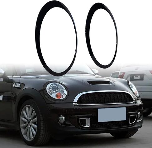 Left Right Headlight Trim Rings OE Replacement for 2007-2015 BMW Mini Cooper R55 R56 R57 R58 R59 (Glossy Black) in Saudi Arabia
