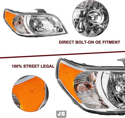 JSBOYAT Headlight Assembly Fits for 2009-2011 Chevy Aveo5 4-Door Hatchback Halogen Style Chrome Housing Pair OE Style Aveo 5 Factory w/Bulbs Driver Left + Passenger Right Side in Saudi Arabia