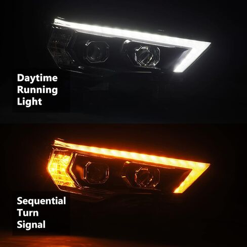 Alpharex [G2 Pro-Series] Alpha-Black for 14-20 4runner Switchback DRL/Sequential LED Tube مصابيح الأمامية المزدوجة in Kuwait