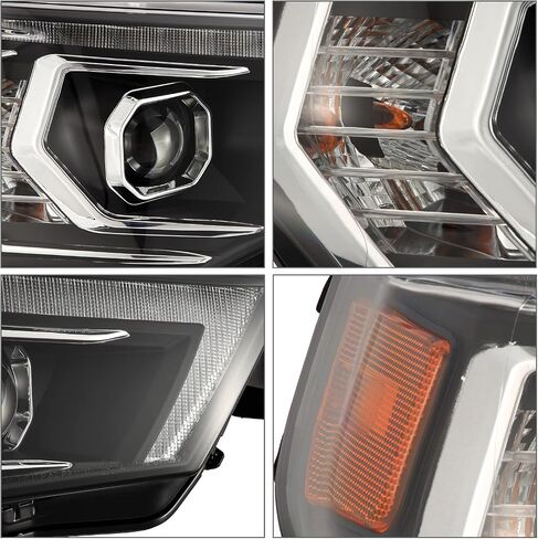Alpharex [G2 Pro-Series] Alpha-Black for 14-20 4runner Switchback DRL/Sequential LED Tube مصابيح الأمامية المزدوجة in Kuwait