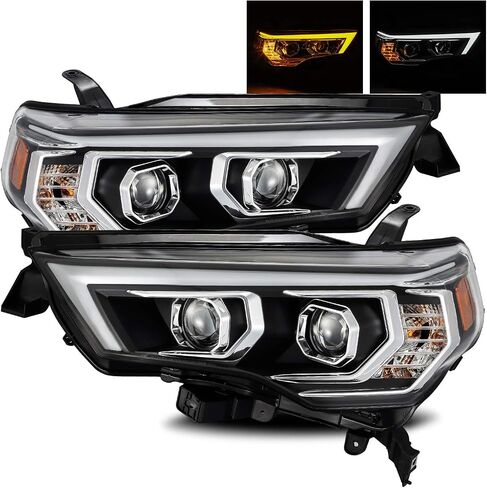 Alpharex [G2 Pro-Series] Alpha-Black for 14-20 4runner Switchback DRL/Sequential LED Tube مصابيح الأمامية المزدوجة in Kuwait