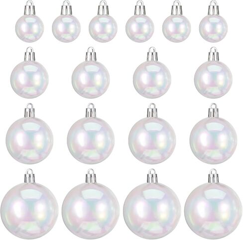 Artibetter 54Pcs DIY Snow Globe Christmas Iridescent Ornaments Balls Plastic DIY Clear Bauble Ball Fillable Snow Globe Round Balls Christmas Tree Decorations Mixed Style in Kuwait
