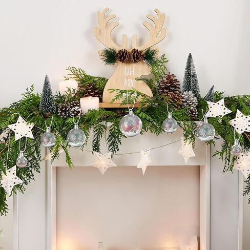 Artibetter 54Pcs DIY Snow Globe Christmas Iridescent Ornaments Balls Plastic DIY Clear Bauble Ball Fillable Snow Globe Round Balls Christmas Tree Decorations Mixed Style in Kuwait