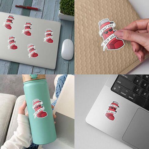 3 Pcs It Ain't Easy Being' Wheezy Sticker Funny Inhaler Allergy it Ain't Easy Being Wheezy Inhaler Holder Stickers it Aint Easy Being Wheezy Stickers for Laptop watter Bottle Phone Helmet Gifts 3" in Kuwait