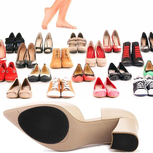 6 Pcs Non Slip Shoe Pads Sole Protector Adhesive Shoe Grips on Bottom of Shoes Anti Slip Pads for High Heels Self Adhesive Rubber Stickers for Shoes (Black) in Saudi Arabia