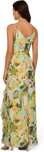 Adrianna Papell Women's Printed Strap Cascade Gown in Saudi Arabia