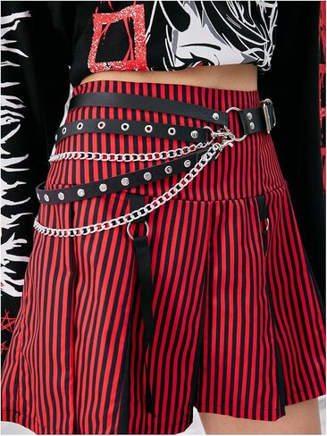 GORGLITTER Women's Gothic Grunge Punk Leather Layered Chain Waist Belt Adjustable in Saudi Arabia