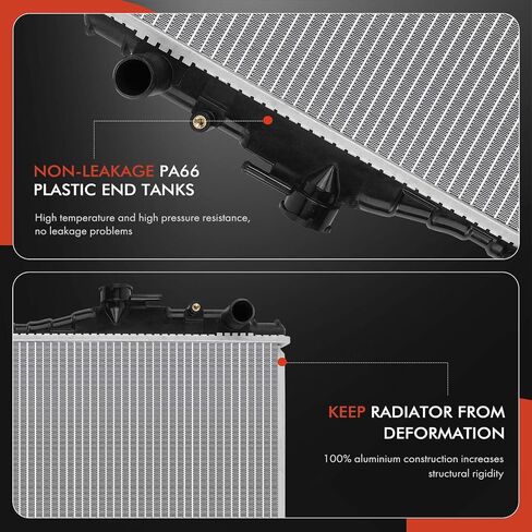 A-Premium Engine Coolant Radiator with Transmission Oil Cooler Compatible with Toyota Corolla 1984 1985 1986 1987 L4 1.6L Automatic trans. Replace# 1641015210, 1641015231 in Saudi Arabia
