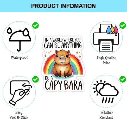 (3pcs) أتساءل عن المدة التي يمكنني من خلالها ذبح ملصق 3 '' Capybara Funny Animal Lovers Vinyl Secal Mater Protects Bottles Water Bottles in Kuwait