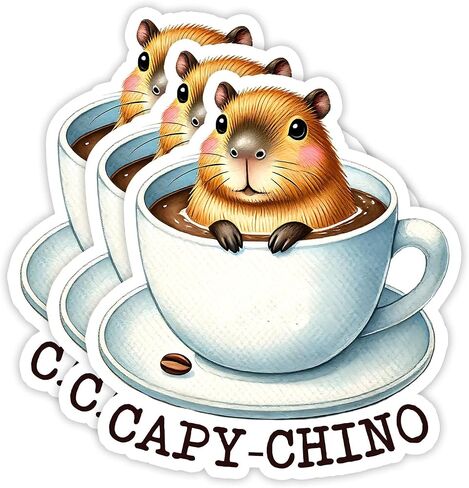 (3pcs) أتساءل عن المدة التي يمكنني من خلالها ذبح ملصق 3 '' Capybara Funny Animal Lovers Vinyl Secal Mater Protects Bottles Water Bottles in Kuwait