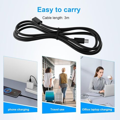 6ft USB C إلى USB C شحن كابل 65W النوع C CPAPOP شحن الحبل لـ HP Specter Envy Dell Chromebook Thinkpad Yoga Asus Acer ، ل Samsung MacBook Pro Mini Computer Cable Cable in Kuwait
