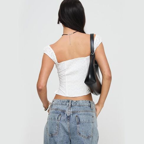 Women Y2k Sleeveless Crop Top Square Neck Ruffle Sleeveless Eyelet Slim Fit Ruched Vest Solid Basic Tees in Kuwait