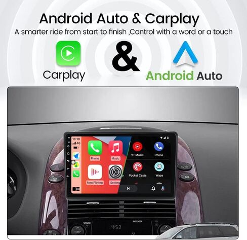 Android 12 Car Stereo Radio for Toyota Sienna 2004-2010, Biorunn 9 Inch Car GPS Touch Screen 4-Core Voice Control Wireless Car-Play Android Auto Navi Head Unit Player 2GB RAM 32GB ROM in Saudi Arabia