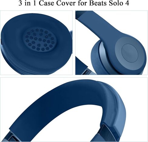 【3 in 1】 Solo 4 Silicone Case Cover,Anti-Scratch Headband Cover/Ear Pad Cover/Shell Cover for Beats Solo 4 Headphone,Solo4 Soft Silicone Protector Accessories(Pink) in Saudi Arabia